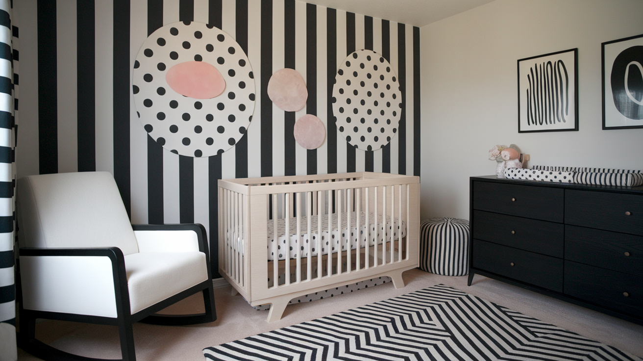 black and white girl nursery theme_