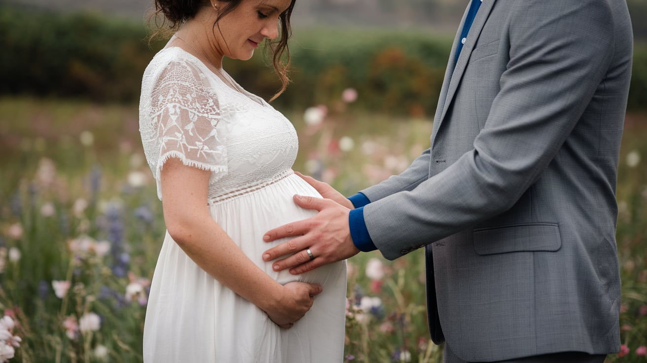 maternity photoshoot hands on belly