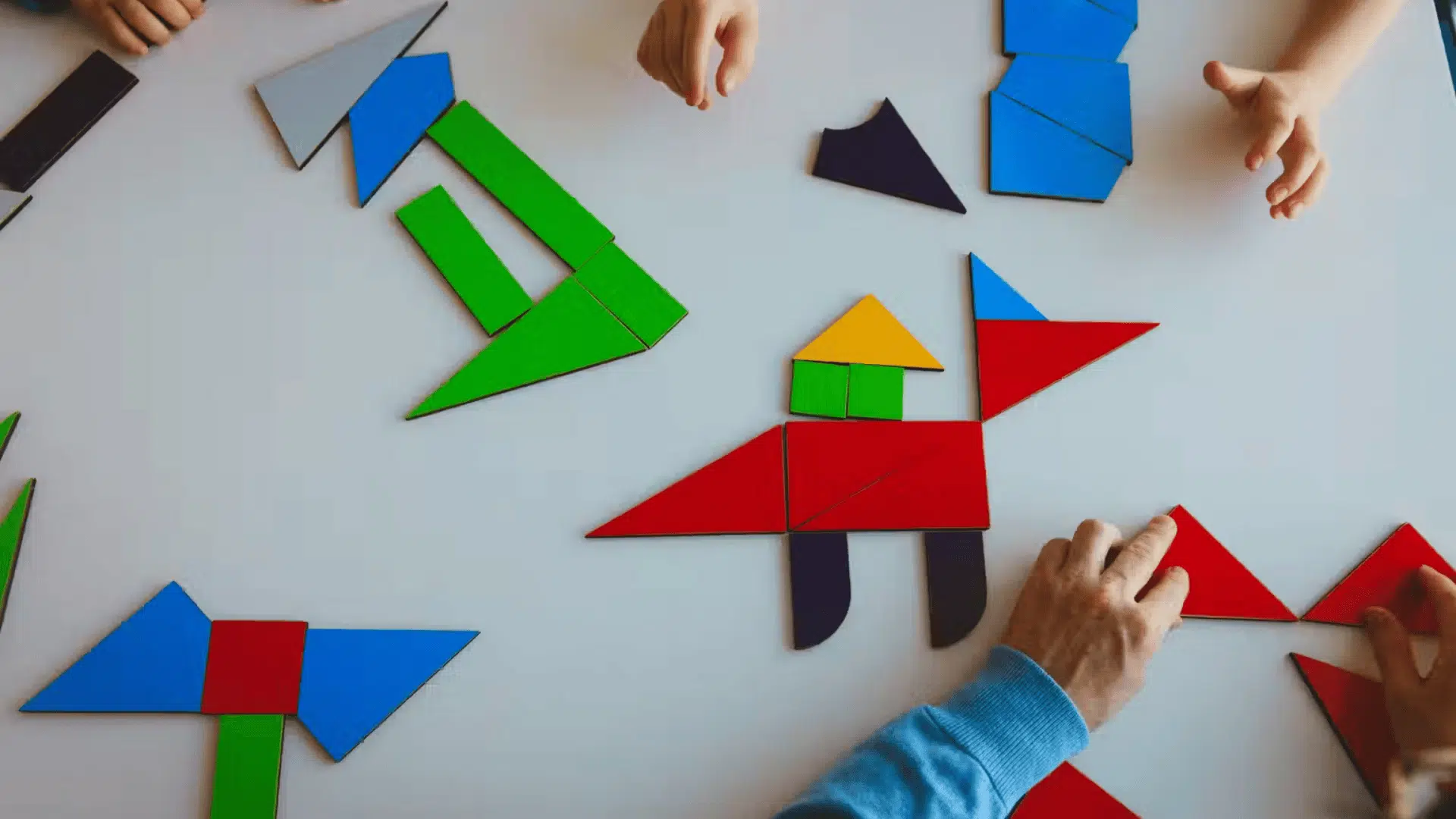 puzzle and tangram play math activities for preschoolers