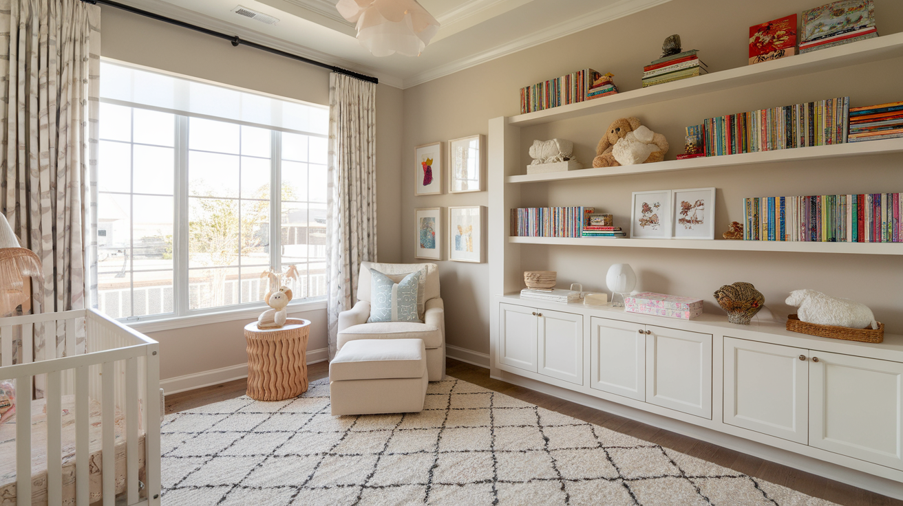 reading nook girl nursery theme