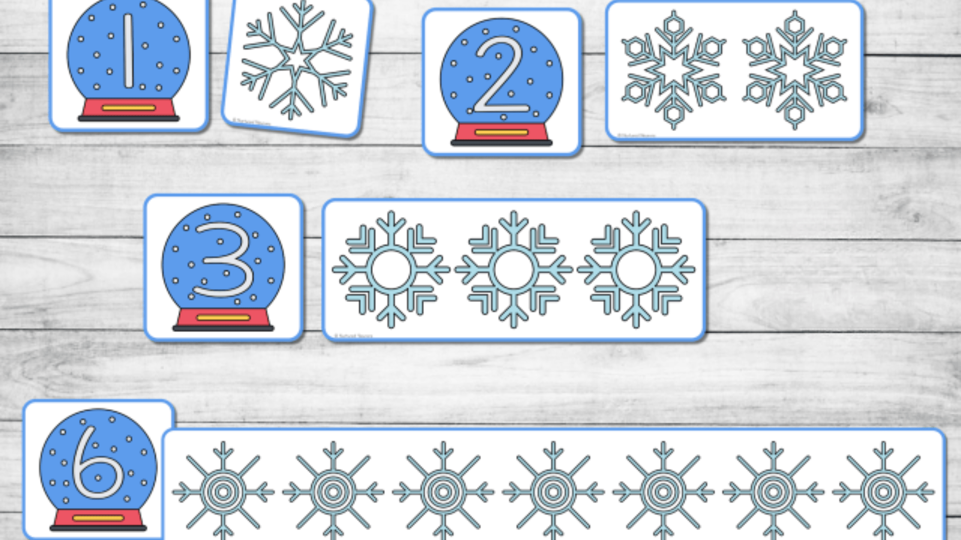 snowflake shape sorting winter maths activities for preschoolers