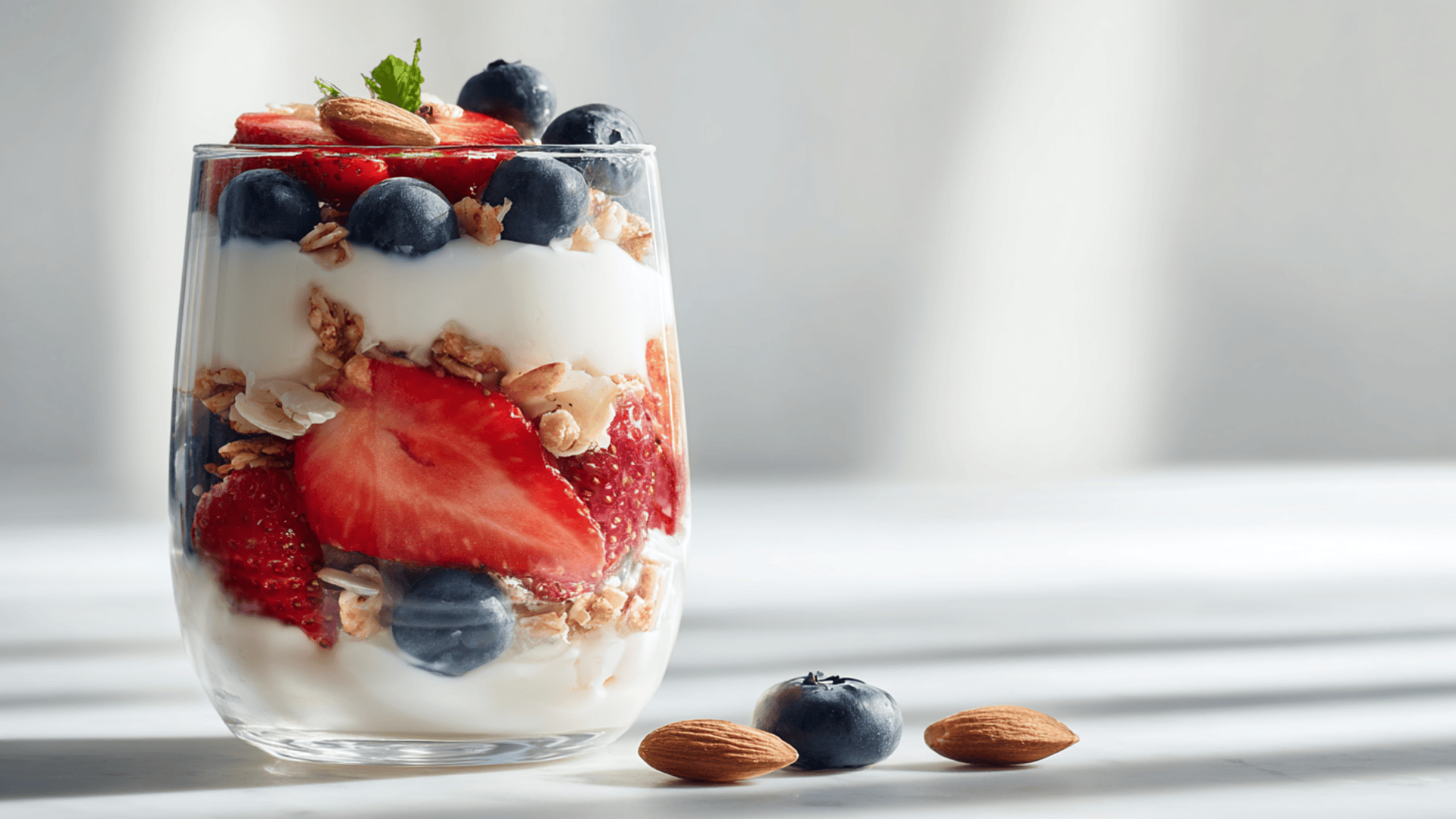 yogurt parfait with berries and nuts